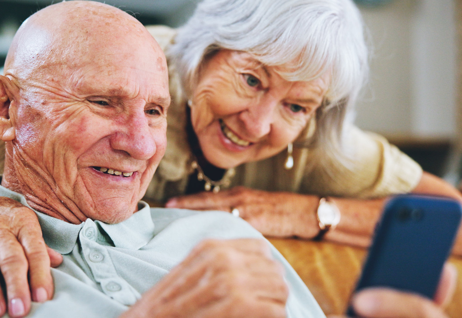 Older couple smiling together