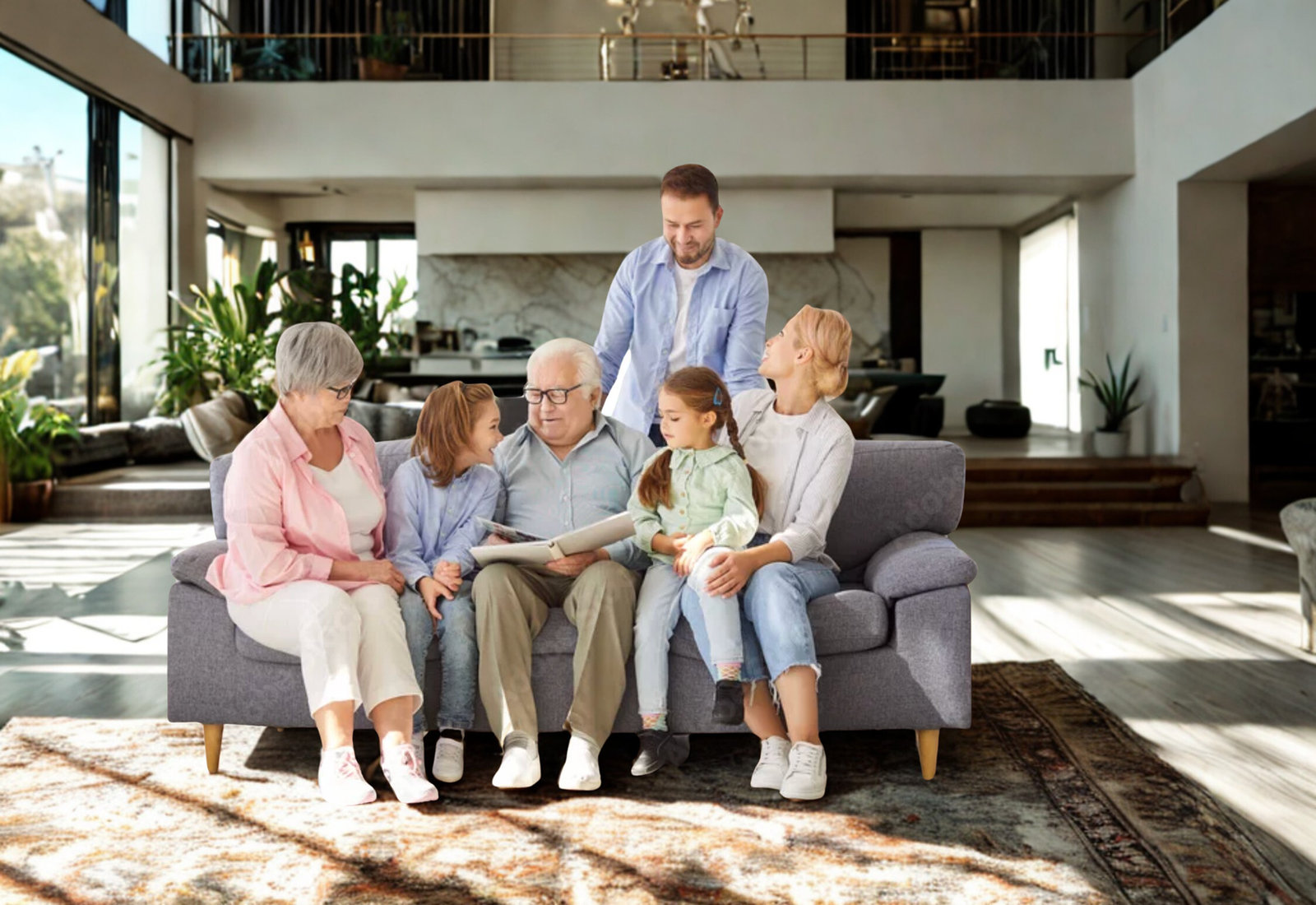 Multi-generational family at home